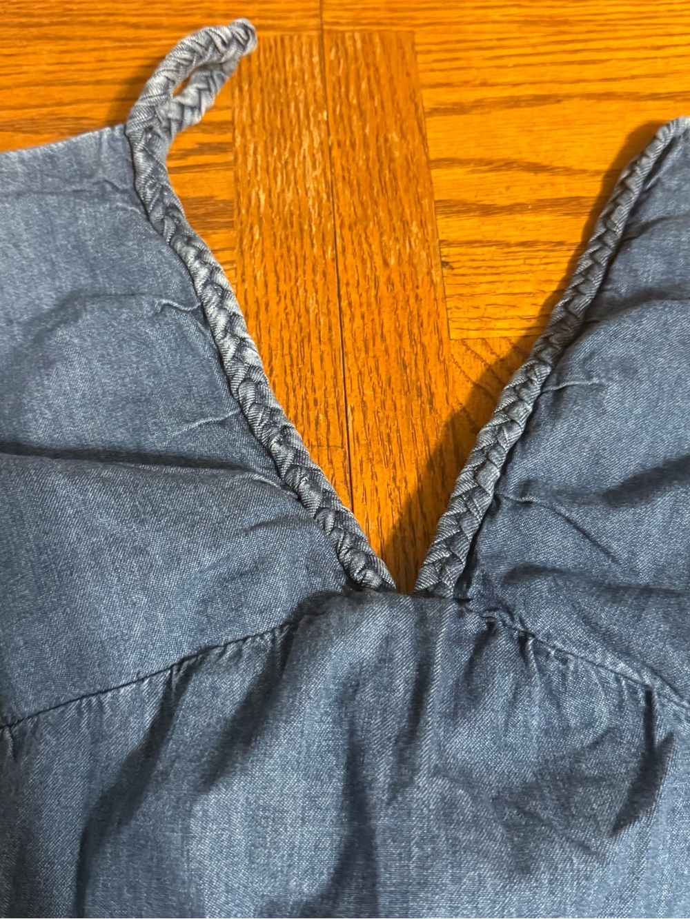 Torrid Smocked Denim Jean Cotton Maxi Dress Sz 5 - Picture 6 of 15